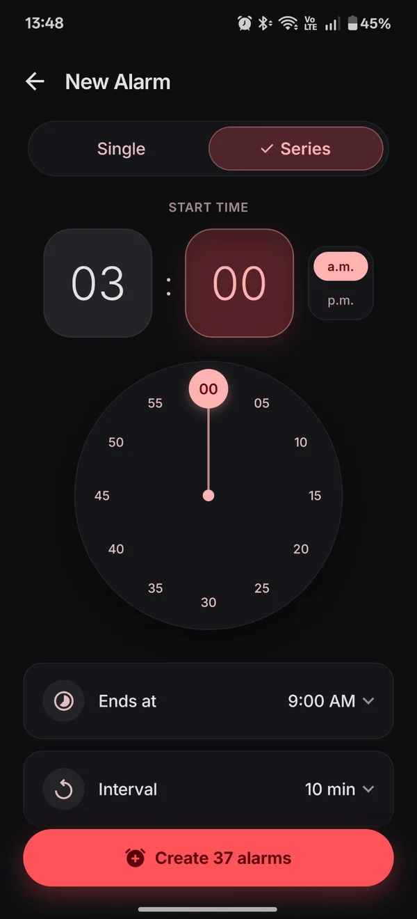 Series alarm creation