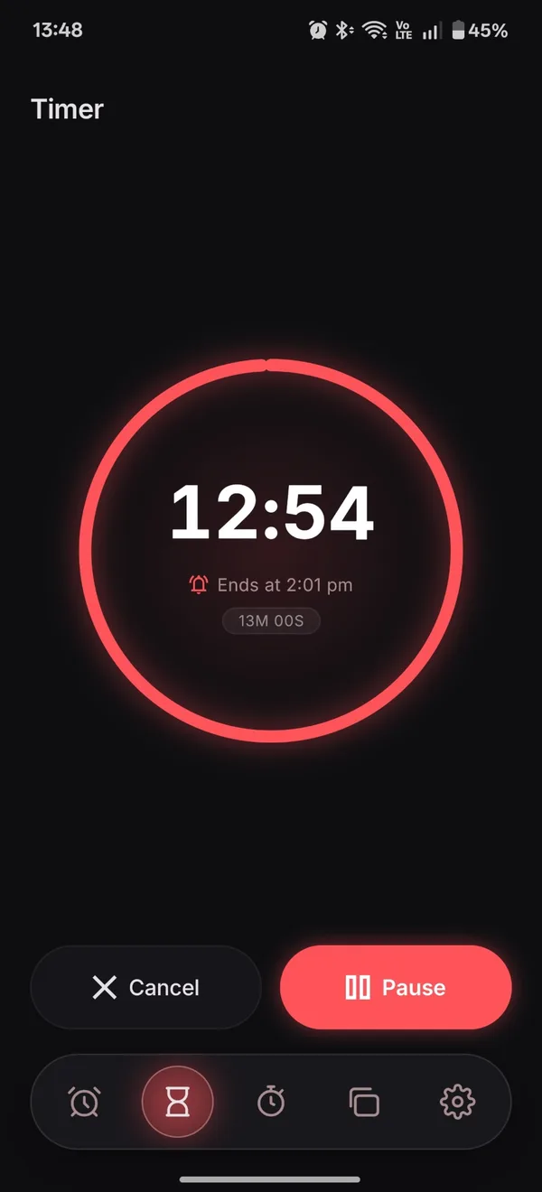 Timer counting down